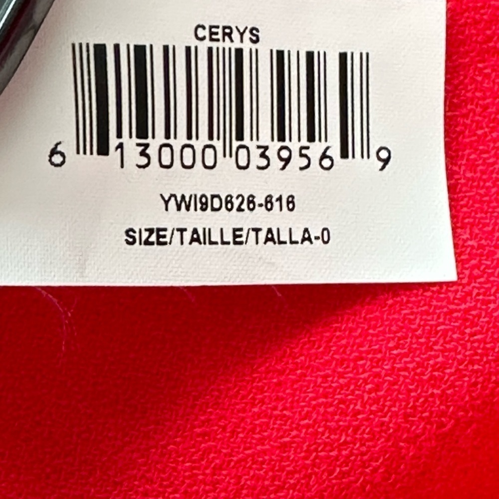 BCBG MaxAzria Cerys Peplum Jumpsuit lipstick red, V Neck Sleeveless Size  0 NWT - Picture 9 of 12